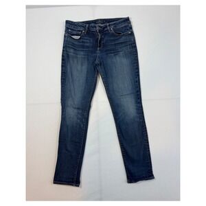 Lucky Brand Slim Straight Jeans Womens 12/31 Blue Medium Wash‎ Whiskered Denim